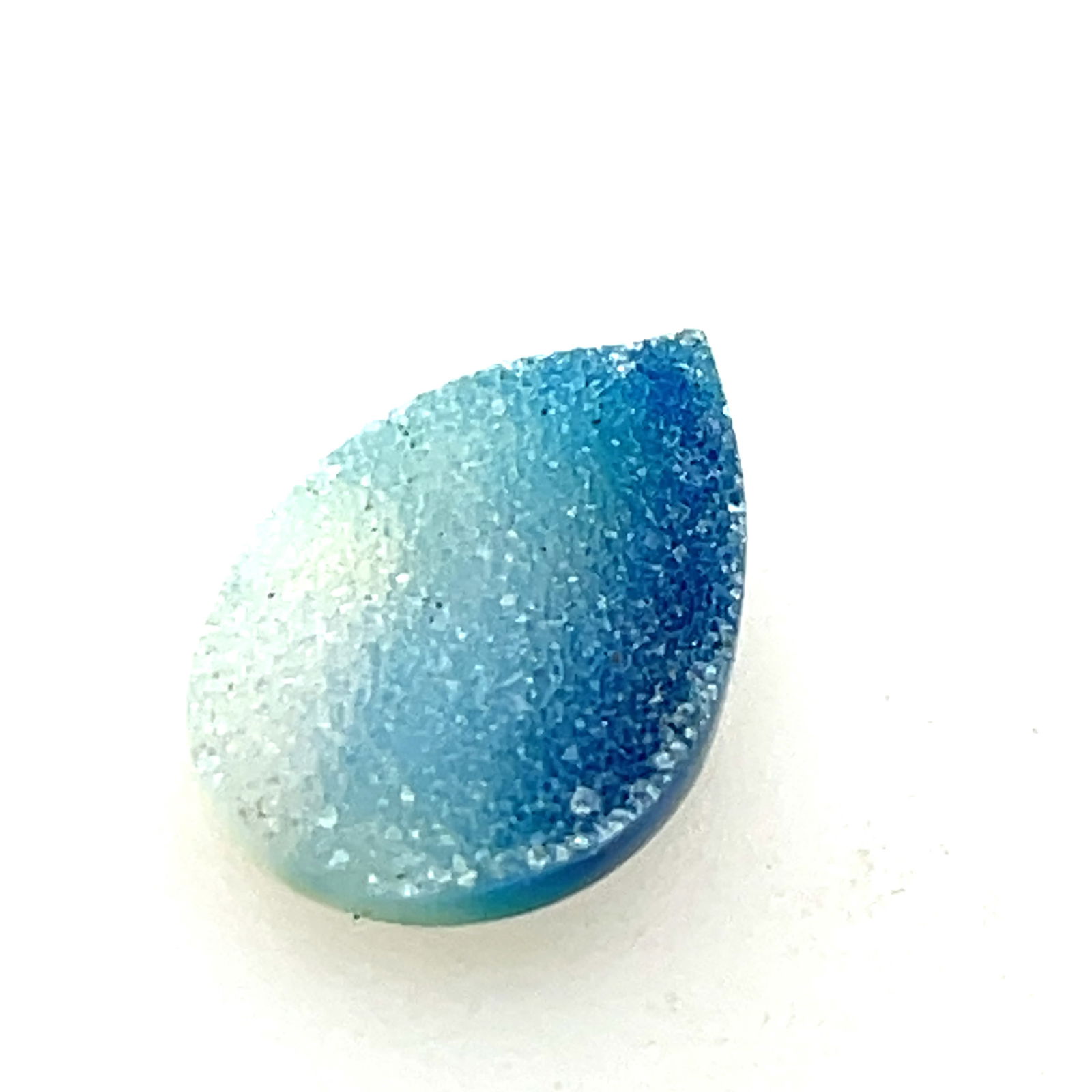 Blue Druzy Quartz Teardrop Tablet Loose Gemstone  - 14.7x20.7 - 8.5ct (1 of 3)