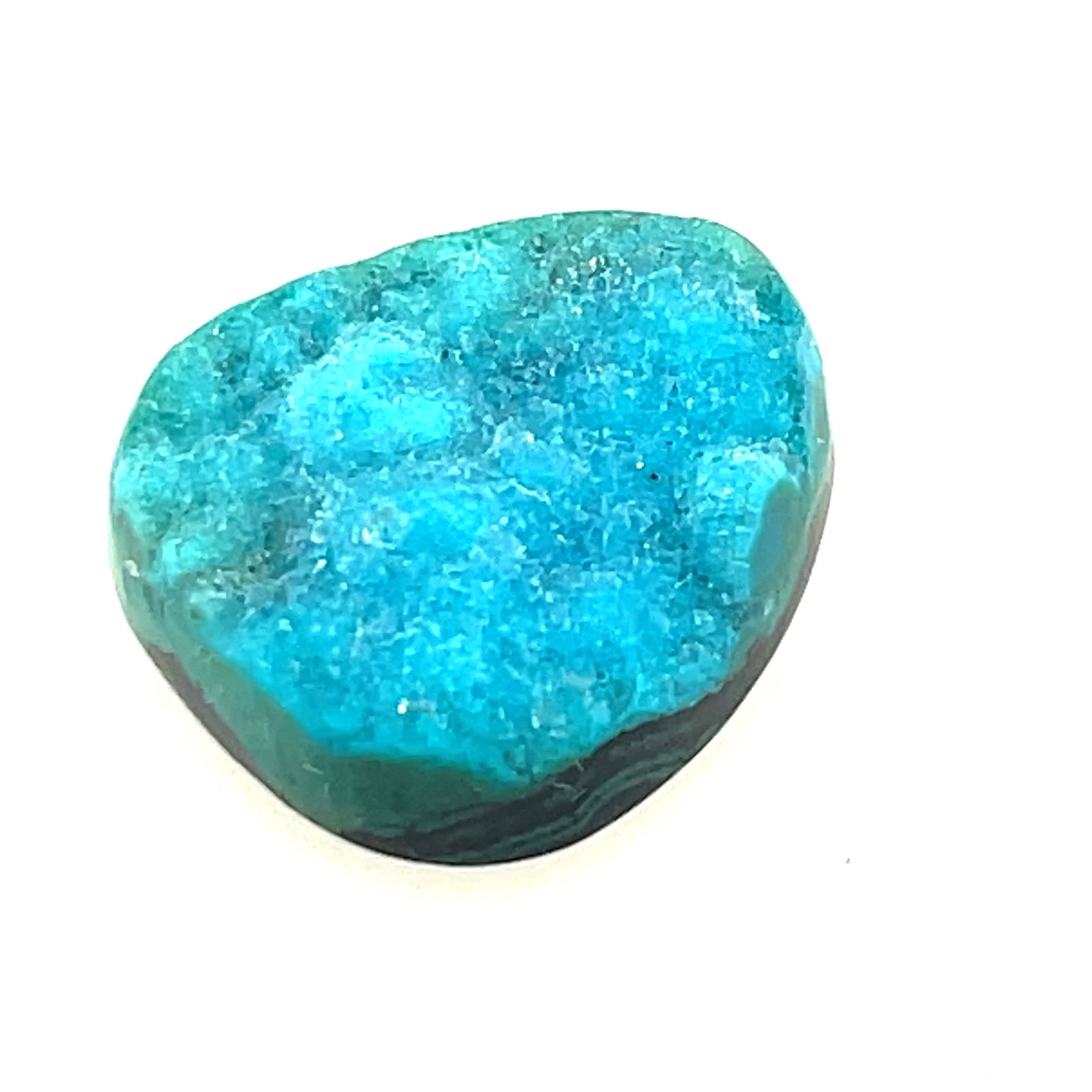 Turquoise Druzy Quartz Triangular Tablet Loose Gemstone  - 20.9x17.9 - 18.9ct (1 of 3)