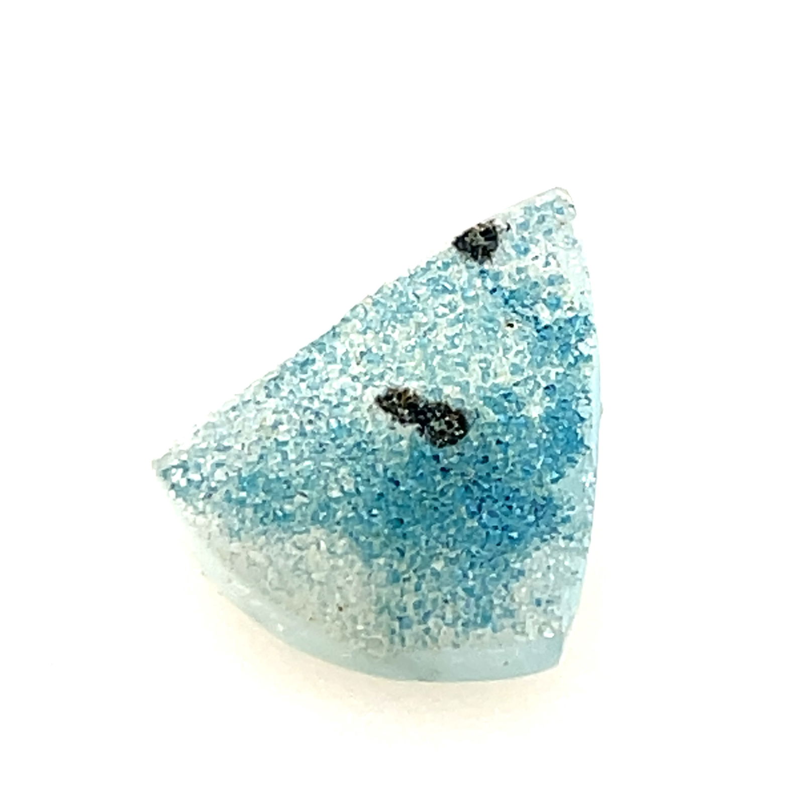 Blue Druzy Quartz Triangular Tablet Loose Gemstone  - 24.5x19.6 - 12.8ct (1 of 2)