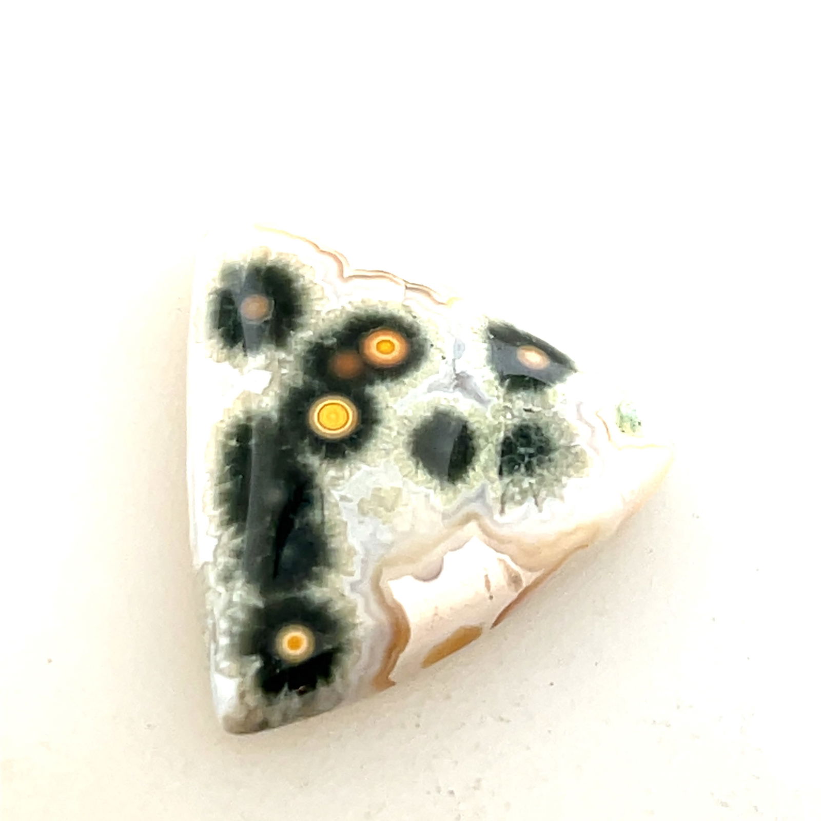 Triangle Cabochon Picture Agate With Moss Accents Loose Gemstone  - 27x25.7 - 20.7ct (1 of 3)