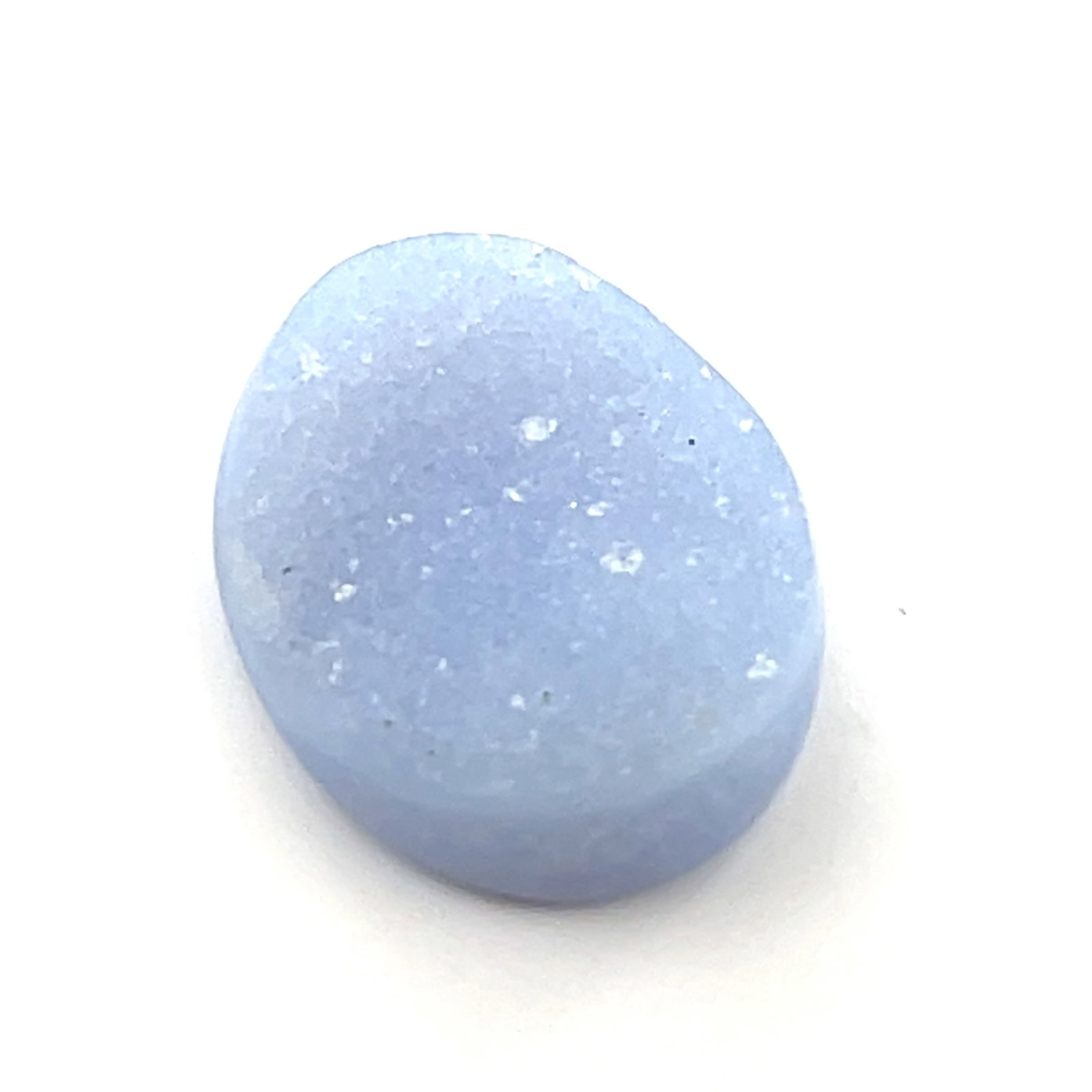 Light Blue Druzy Quartz Oval Tablet Loose Gemstone 22x18 - 21.8 ct (1 of 3)