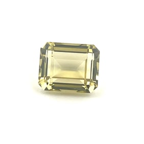 Loose Gemstone Emerald Cut Yellow Green Citrine - 6.23ct - 10x12