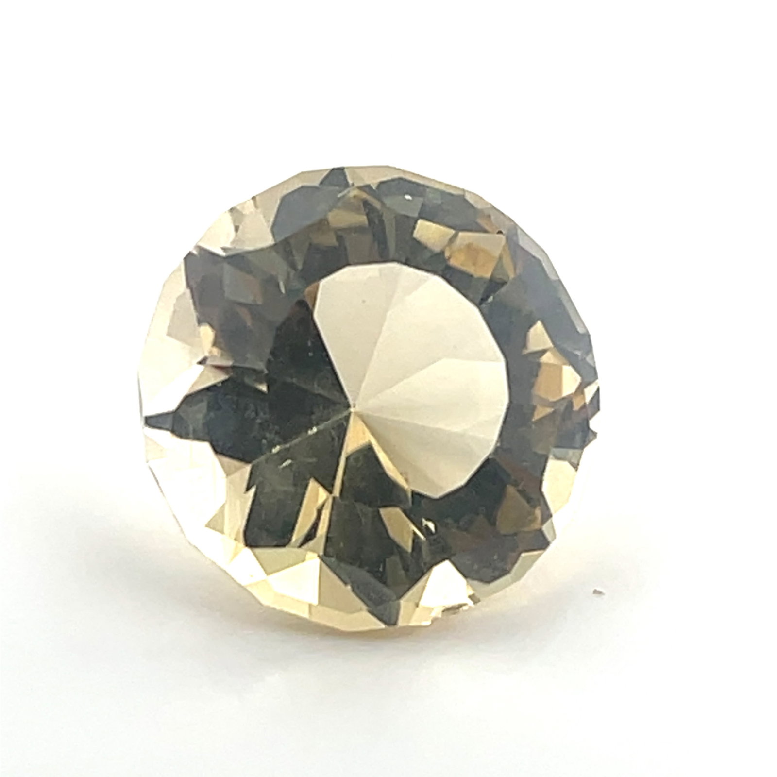 Loose Gemstone Round Brilliant Cut Light Yellow Citrine - 36.23ct - 22.2x22.2: These gems are from the estate of a professional jeweler. They were his personal collection, many faceted by himself. This is the first of several auctions of his jewelry making materials. Gems were c