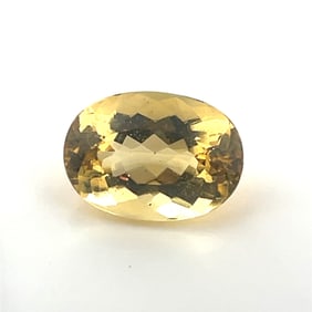 Loose Gemstone Oval Radiant Cut Light Yellow Citrine - 11.91ct - 17.7x12.8