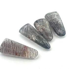 Tourmilated Quartz Cabochon Polished Stones - - x