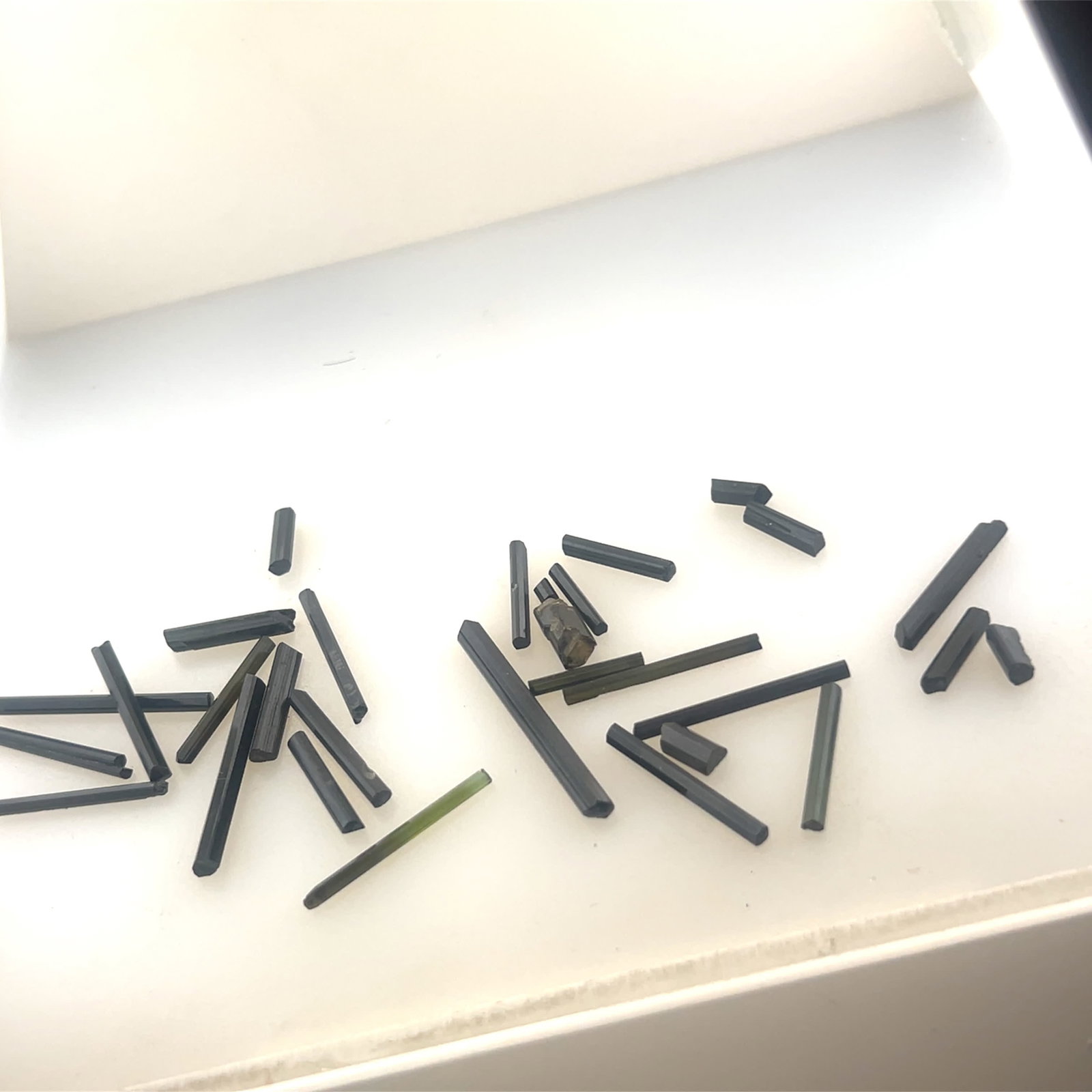 Large Lot Black / Green Tourmaline Rods - - x: These gems are from the estate of a professional jeweler. They were his personal collection, many faceted by himself. This is the first of several auctions of his jewelry making materials. Gems were c