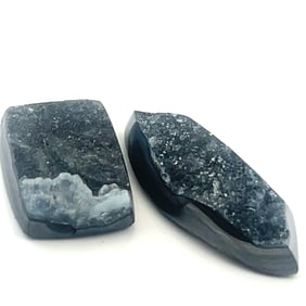 Black Druzy Gems Polished - - 14.2x35.5