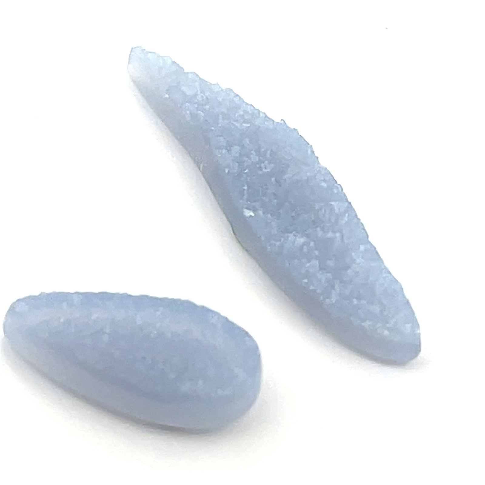 Loose Gemstones Blue Lace Druzy Quartz - - 34x8: These gems are from the estate of a professional jeweler. They were his personal collection, many faceted by himself. This is the first of several auctions of his jewelry making materials. Gems were c