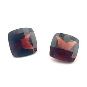 Loose Gemstones Square Rose Cut Garnets Matched Pair - 8.2ct - 9.8x9.8