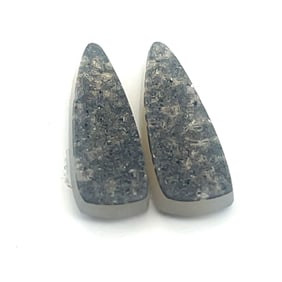 Black Druzy Quartz Matched Pair Shards - 16.2ct - 26.7x9.6