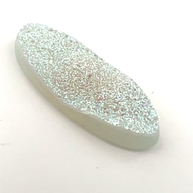 White Druzy Agate Quartz Gems Polished Oval - - 15.2x37