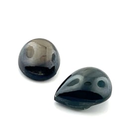 Loose Gemstones Polished Star Sapphire Cabochons Gray Blue - 9.2ct - 10.4x9.6