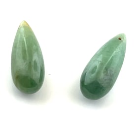 Loose Gemstone Pair of JadeTear Drops - 21.3ct - 19.7x8