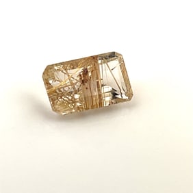 Loose Gemstone Golden Rutilated Quartz Emerald Cut - 2.86ct - 11.3x7.1