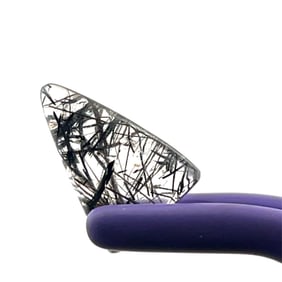 Loose Gemstone Tourmaline Rutilated Quartz Emerald Triangle - 7.43ct - 16.8x12.3