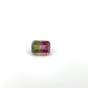 Loose Gemstone Natural Watermelon Tourmaline Emerald Cut - .93ct - 6x4.7