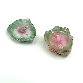 Loose Gemstone Natural Watermelon Tourmaline Slices - 4.45ct - 9x9