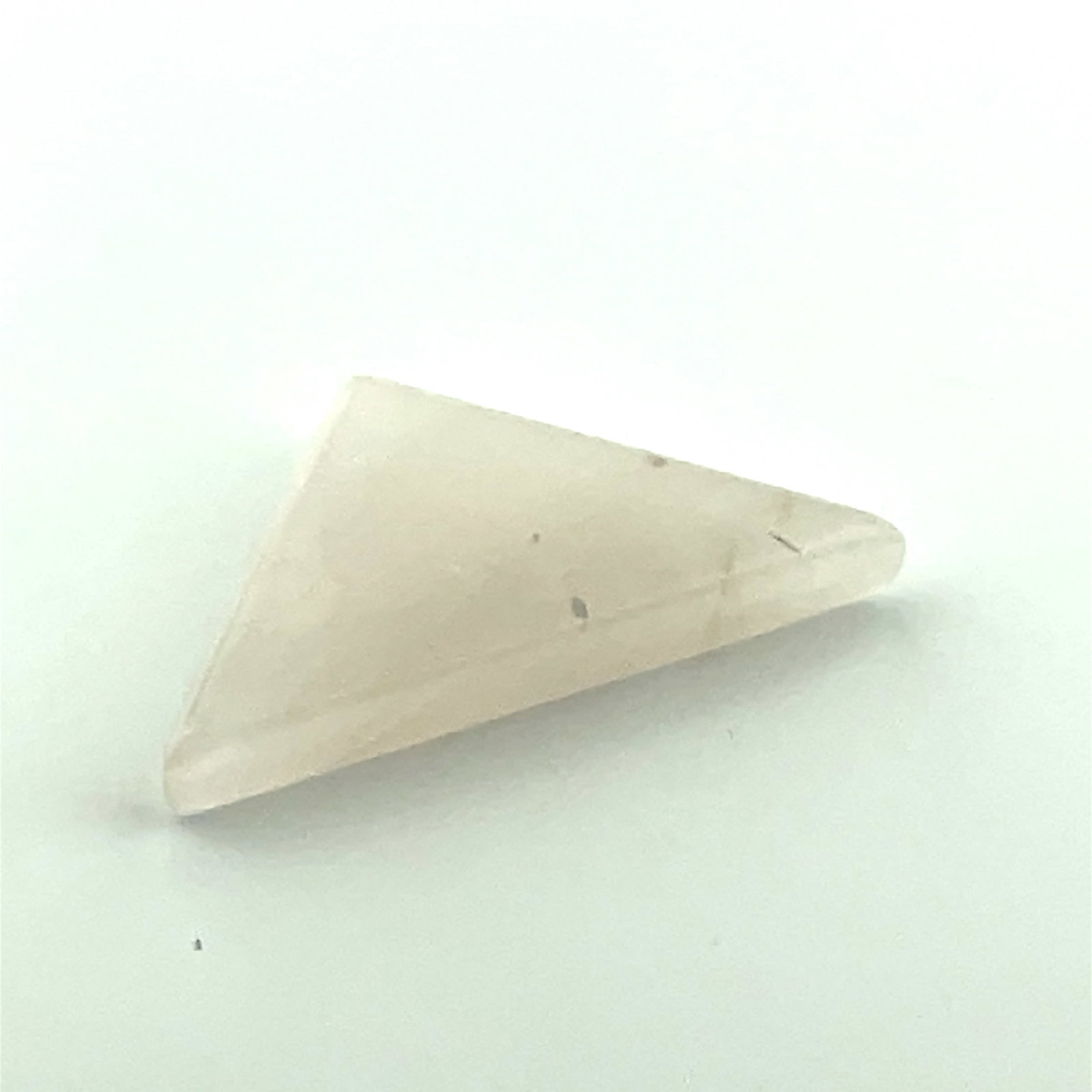 White Jade Jadeite Triangle - 6.21ct - 22.1x11.4: These gems are from the estate of a professional jeweler. They were his personal collection, many faceted by himself. This is the first of several auctions of his jewelry making materials. Gems were c