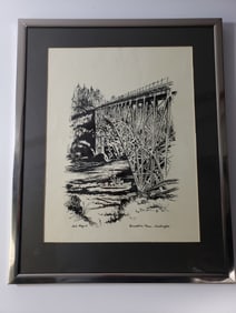 Vintage Hal Mize PNW Etching Deception Pass