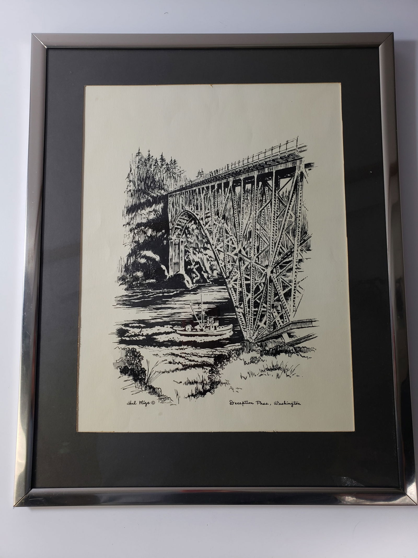 Vintage Hal Mize PNW Etching Deception Pass (1 of 4)
