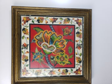 Vintage Needlepoint Flowers and Foliage