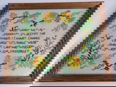 Vintage Needlepoint Serenity Prayer