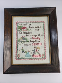 Vintage Needlepiont Family and Home Homily
