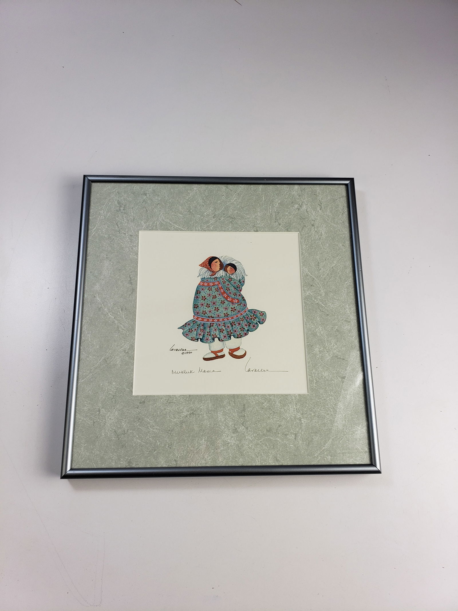 Mukluk Mama Print by Barbara Lavallee Inuit Mother and Child Signed 1990 (1 of 5)