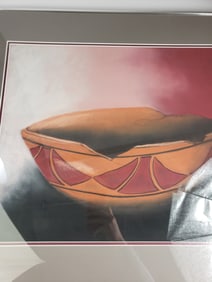 Soutwest Pottey Bowl Painting Signed Saenz Original