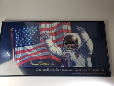 Signed Austronaut Poster - Alan Bean One Small Step