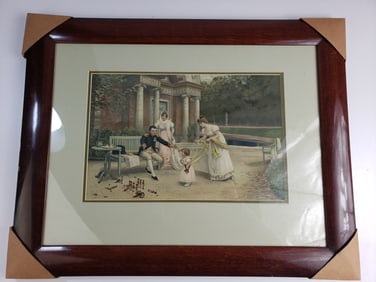 Vintage Giradet Hand Colored Lithograph - Napoleon and His Child