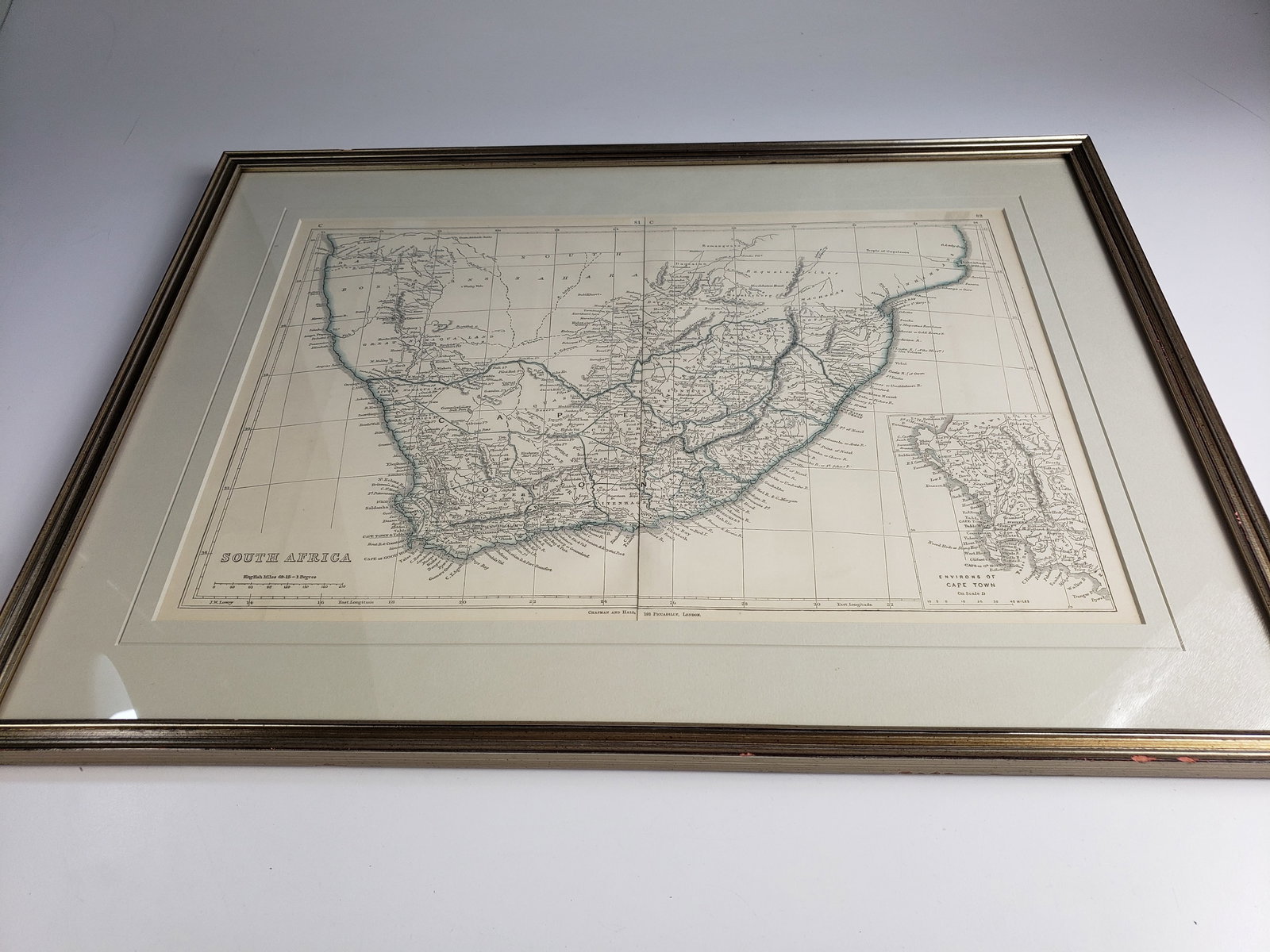 Antique Map of South Africa - J W Lowry - Chapman and Hall, England (1 of 7)