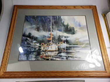 Large Brent Heighton Print of Sailboat Scene