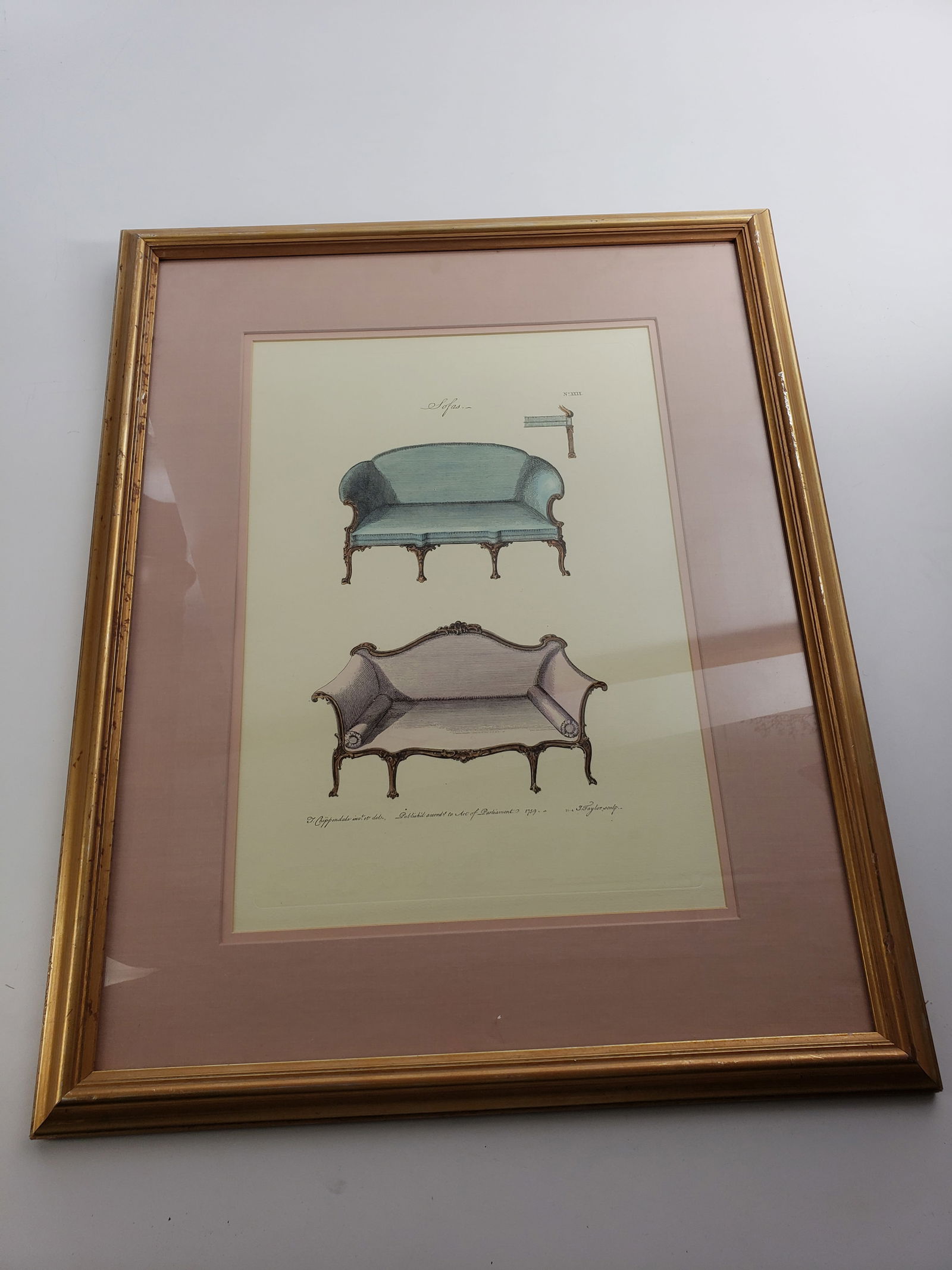 Pair of Thomas Chipendale Pattern Lithographs J Taylor (1 of 10)