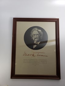 Mark Twain Pennyroyal Press Huckleberry Finn Centenary Press Poster Limited Edition Signed