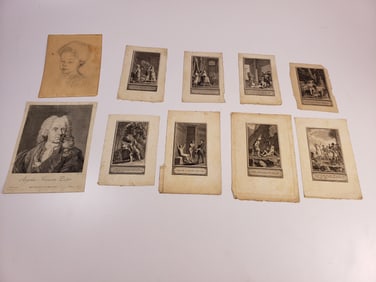 Selection of Antique Book Engraved Pages / Engravings Stored in Acid Free Paper