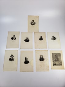 Selection of Antique Book Engraved Pages / Engravings Famous Leaders / Persons