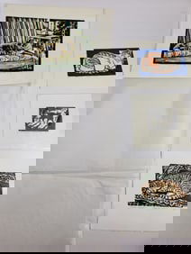 Jerome Masken Block Prints - Signed and Numbered - Cat Themes