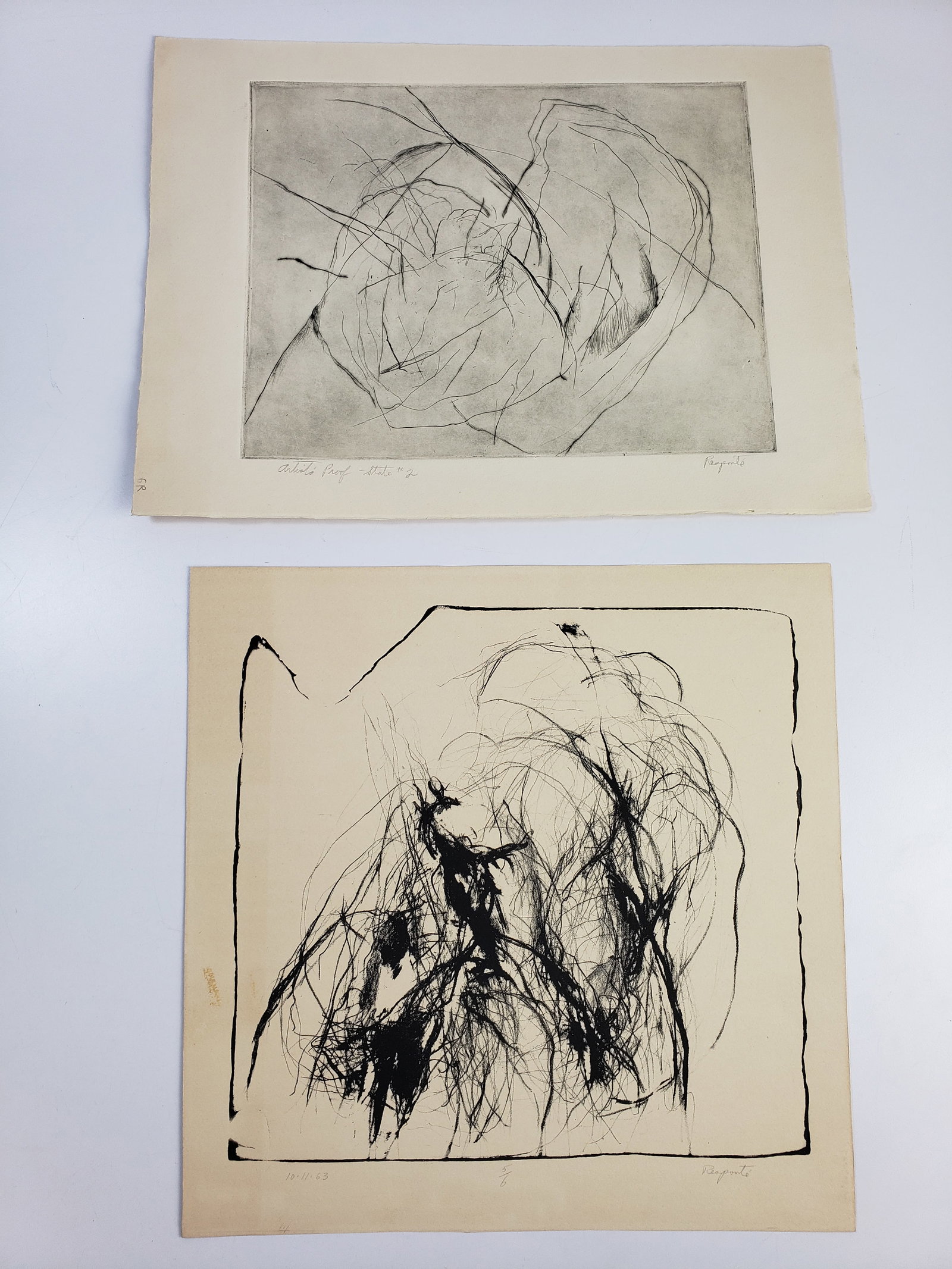 Wood Block Prints Artist Proof Signed Responte Abstract (1 of 7)