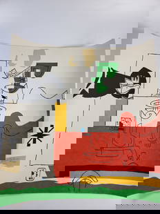 Original Le Corbusier Print (some knicks from a broken glass incident): Diverse selection of art from multiple estates including original works, major artists, amateur works, signed prints, needlepoint, maps, engravings and more. Many items are framed, expect some scuffin