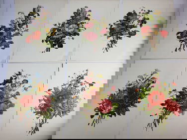 J L Prevost Flower Prints (some marks)