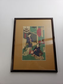 Original Japanese print - Manhach-Ro In Yanagi-Bashi - Yoshiiku 1870