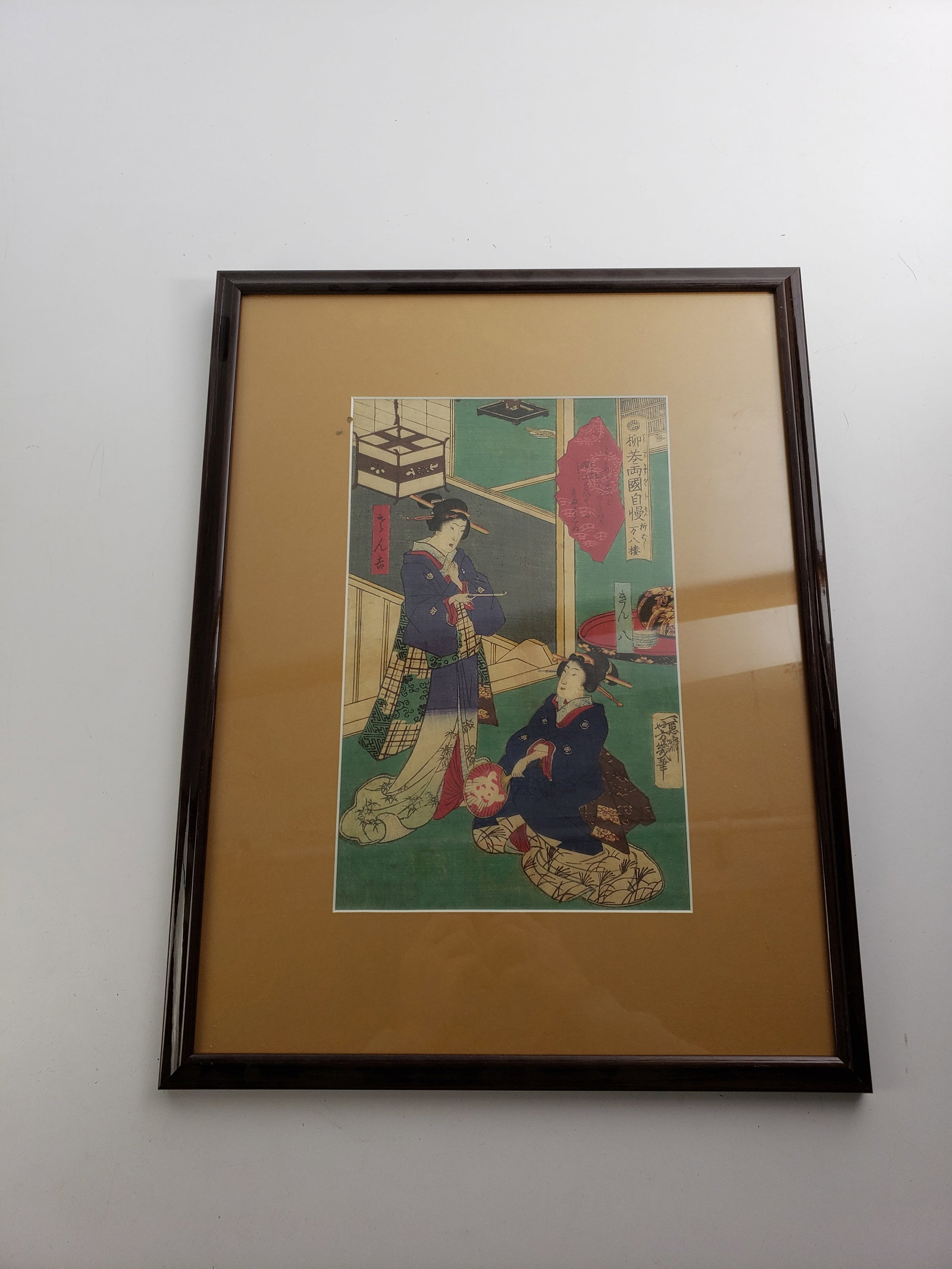 Original Japanese print - Manhach-Ro In Yanagi-Bashi - Yoshiiku 1870 (1 of 9)