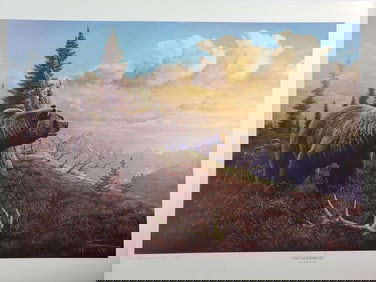 Tom Mansanarez Print Signed Numbered Unframed Thunderhead (some spots)