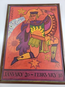 Vintage Portal Publictions Astrology Poster Aquarius