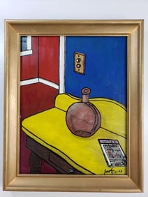 Oil on Board Abstract Room in Prague by G Jenohn Thorgersen