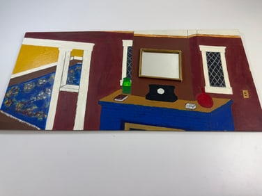 Oil on Board Abstract Living Room by G Jenohn Thorgersen