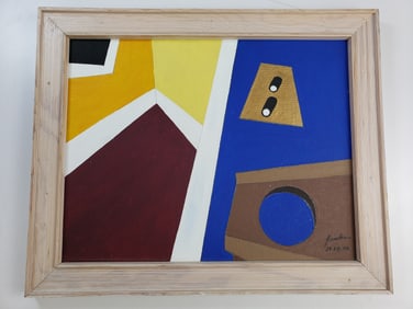 Oil on Board Abstract Room in Prague Small by G Jenohn Thorgersen