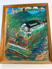 Pastel on Board Abstract My Home by G Jenohn Thorgersen