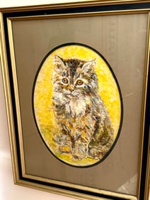 Ruth Allingham Sariano Feline Fluffery Original Oil of Kitten